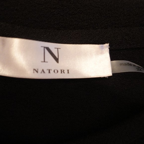 (NWT) Natori Solid Crepe Dress Black Kimono Midi Dress 2X - Picture 7 of 16